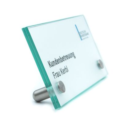 Tischschild Tischaufsteller aus Glas Vitrum T 200 100 mm